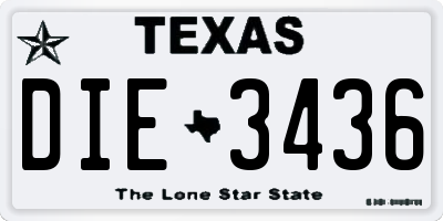 TX license plate DIE3436