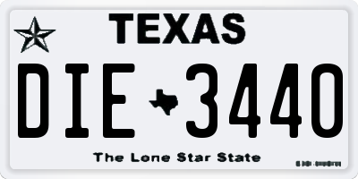 TX license plate DIE3440
