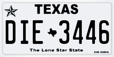 TX license plate DIE3446