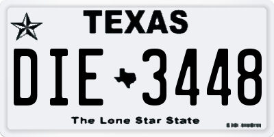TX license plate DIE3448