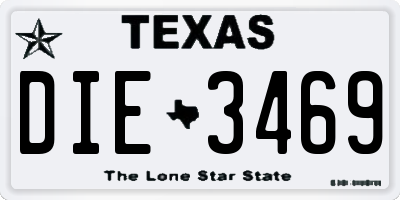 TX license plate DIE3469