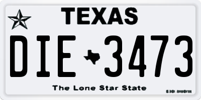 TX license plate DIE3473