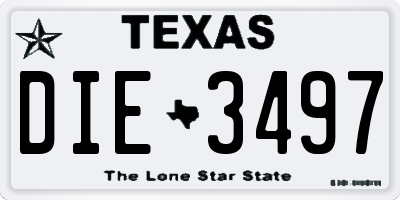 TX license plate DIE3497