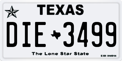TX license plate DIE3499