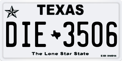TX license plate DIE3506