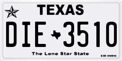 TX license plate DIE3510