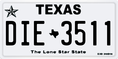 TX license plate DIE3511