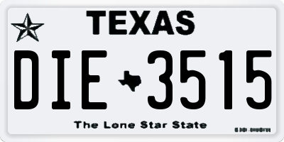 TX license plate DIE3515