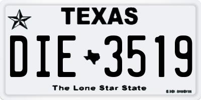 TX license plate DIE3519
