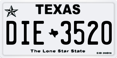 TX license plate DIE3520