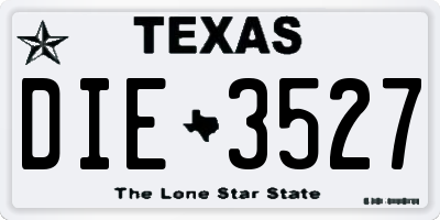 TX license plate DIE3527