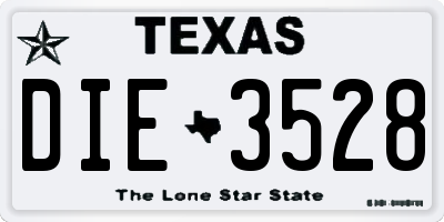 TX license plate DIE3528