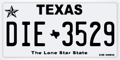 TX license plate DIE3529