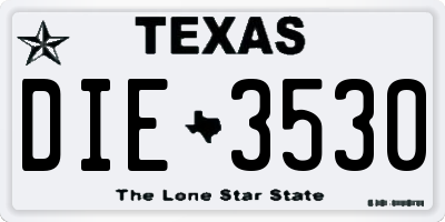 TX license plate DIE3530