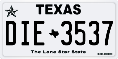 TX license plate DIE3537