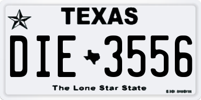 TX license plate DIE3556