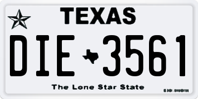TX license plate DIE3561