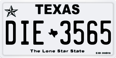 TX license plate DIE3565