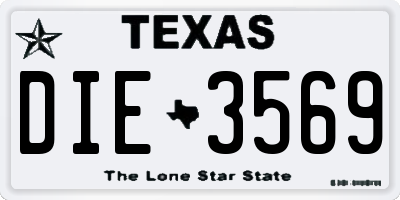 TX license plate DIE3569