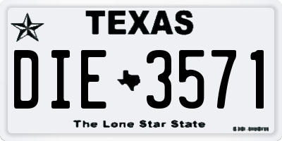 TX license plate DIE3571