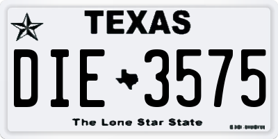 TX license plate DIE3575