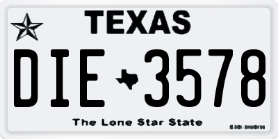 TX license plate DIE3578