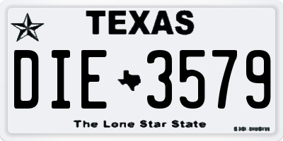 TX license plate DIE3579