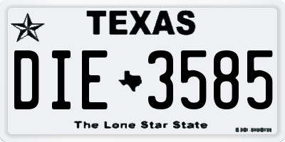 TX license plate DIE3585