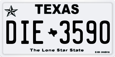 TX license plate DIE3590