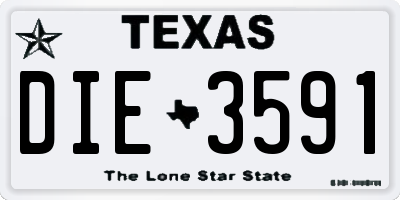 TX license plate DIE3591