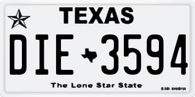 TX license plate DIE3594