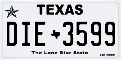 TX license plate DIE3599