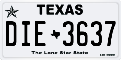 TX license plate DIE3637