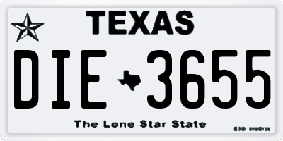 TX license plate DIE3655
