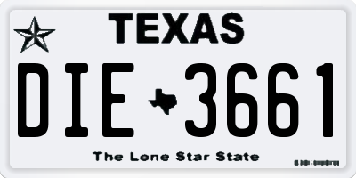 TX license plate DIE3661