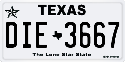 TX license plate DIE3667