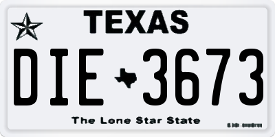 TX license plate DIE3673