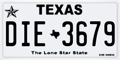 TX license plate DIE3679
