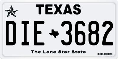 TX license plate DIE3682