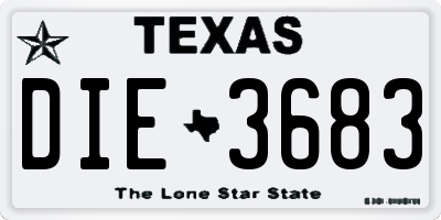 TX license plate DIE3683