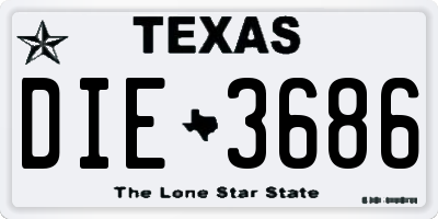 TX license plate DIE3686
