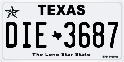 TX license plate DIE3687