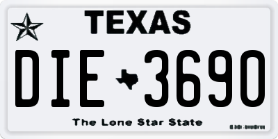 TX license plate DIE3690