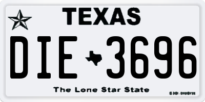 TX license plate DIE3696