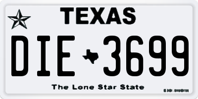 TX license plate DIE3699