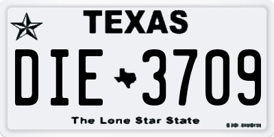TX license plate DIE3709