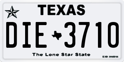 TX license plate DIE3710