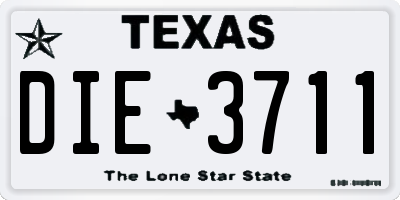 TX license plate DIE3711