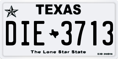 TX license plate DIE3713