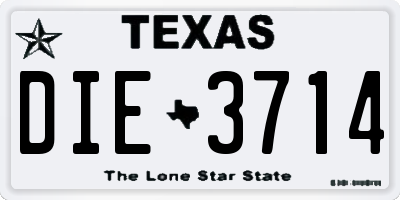 TX license plate DIE3714